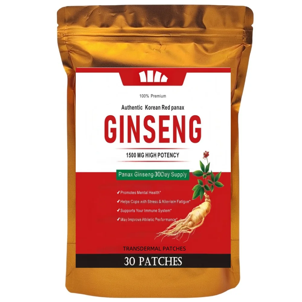 Men's and Women's Korean Red Panax Ginseng with Ginkgo Biloba - 30 Pieces of Transdermal Patches Produced