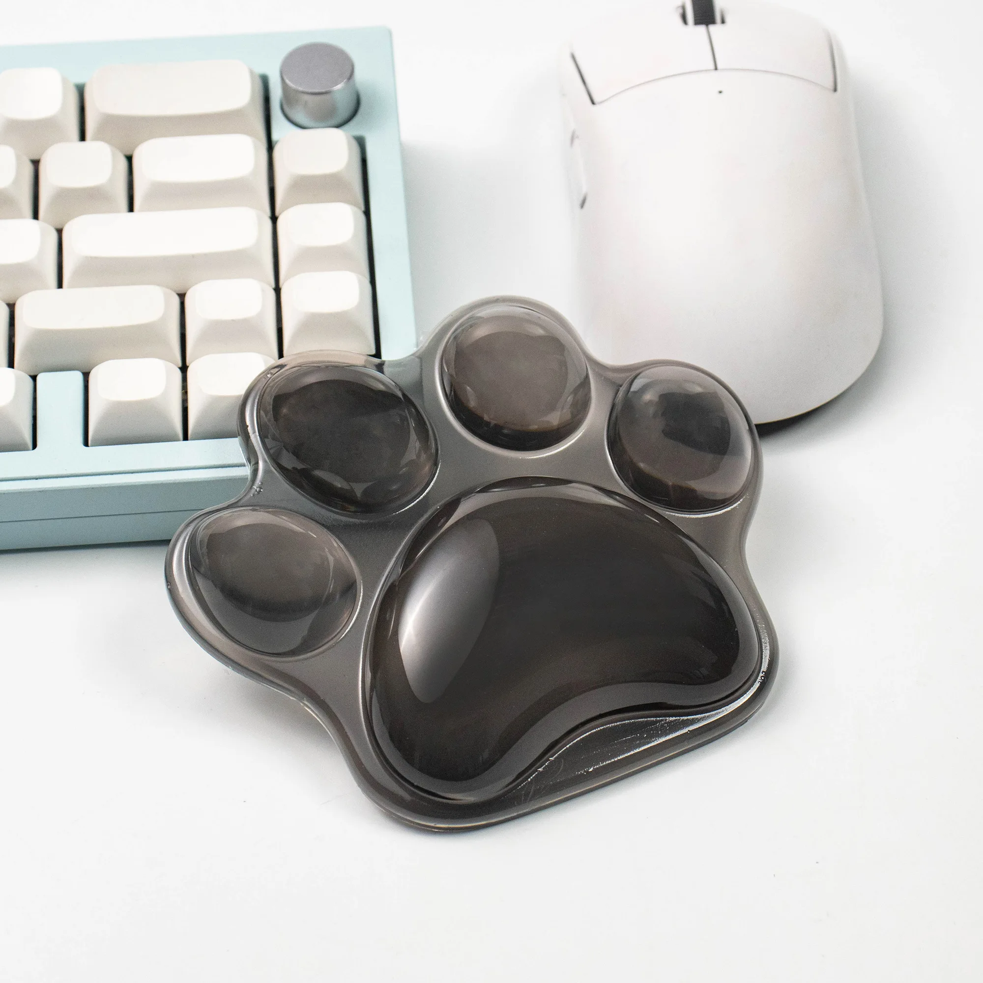 وسادة دعم مريحة لمسند المعصم من السيليكون على شكل فأر كات باو وسادة يد ناعمة لتخفيف آلام الألعاب والكمبيوتر المكتبي والكمبيوتر المحمول