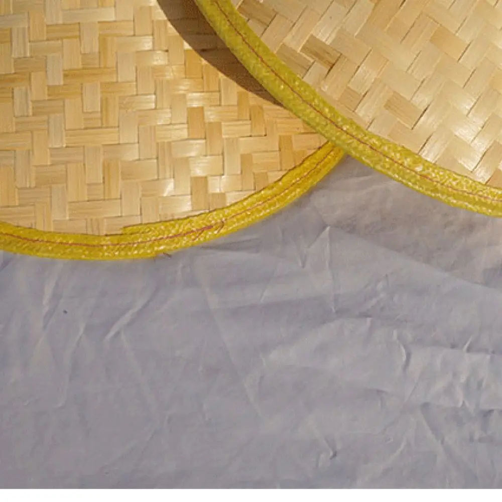 Rustic Bamboo Conical Hat Ancient Chinese Fisherman Style Stage Show Cosplay Headwear Durable Sun Protection Gear