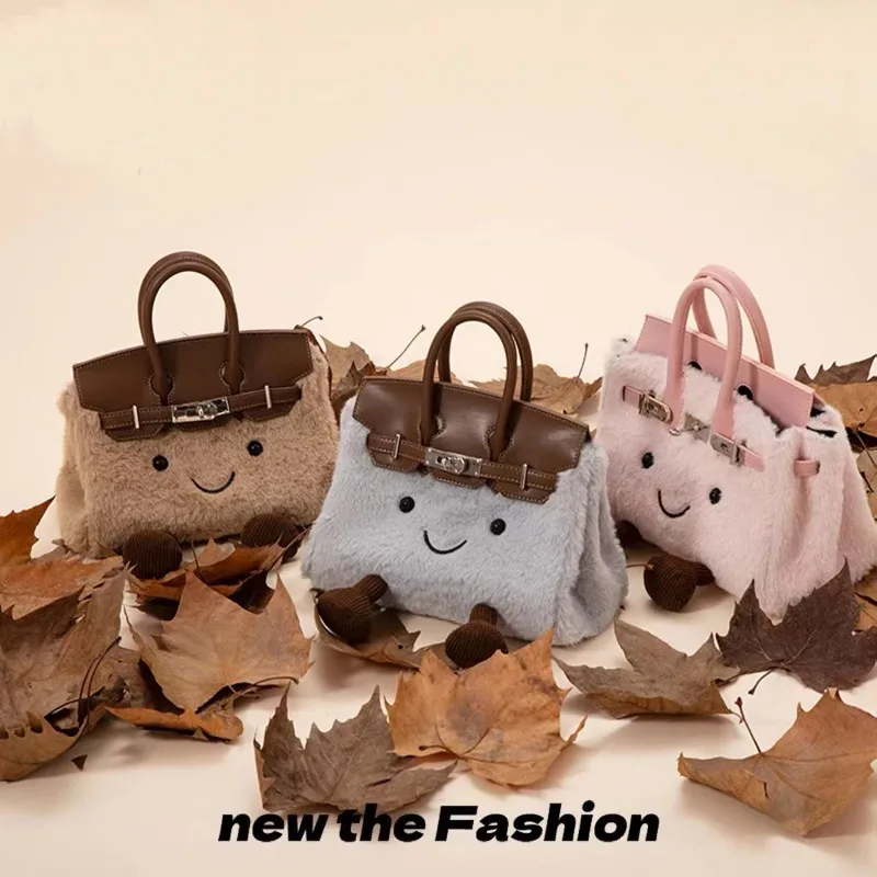 

Niche design jllycatlm wind doll bag knock cute plush platinum bag bk elf tote bag