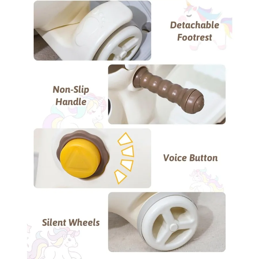 Cheval à bascule 4 en 1 pour tout-petits de 1 à 3 ans, jouet à bascule amusant, cadeau d'anniversaire pour 1 +, jouet avec Rails de garde détachables