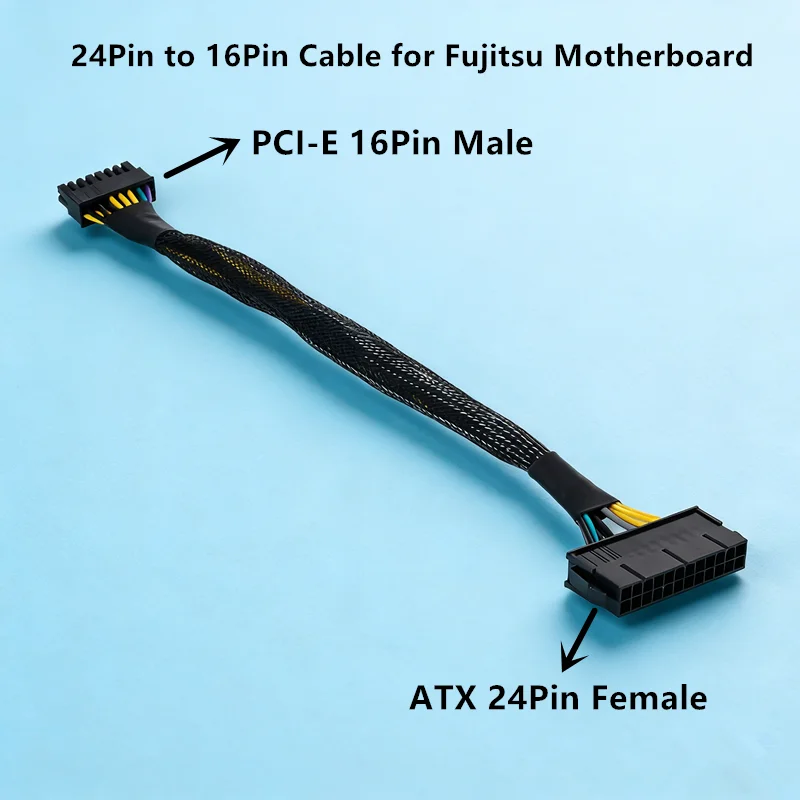 24Pin to 16Pin Mainboard Adapter Power Cable Wire 18AWG 30CM for Fujitsu Motherboard 24 Pin to 16 Pin Wire