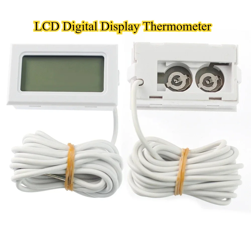 1M/2M Outdoor Waterproof Probe LCD Digital Thermometer For Freezer Temperature 50~110 Degree Refrigerator Embedded Thermometernd