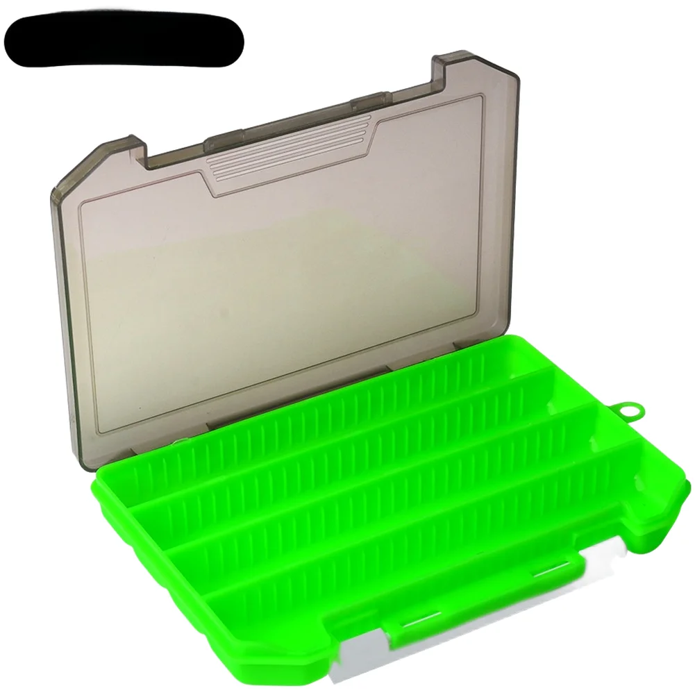 Portable Fishing Tackle Box Built for Lure Hook Fly Spinner and VIB Organization with Single-Sided Opening and 4-Grid Layout