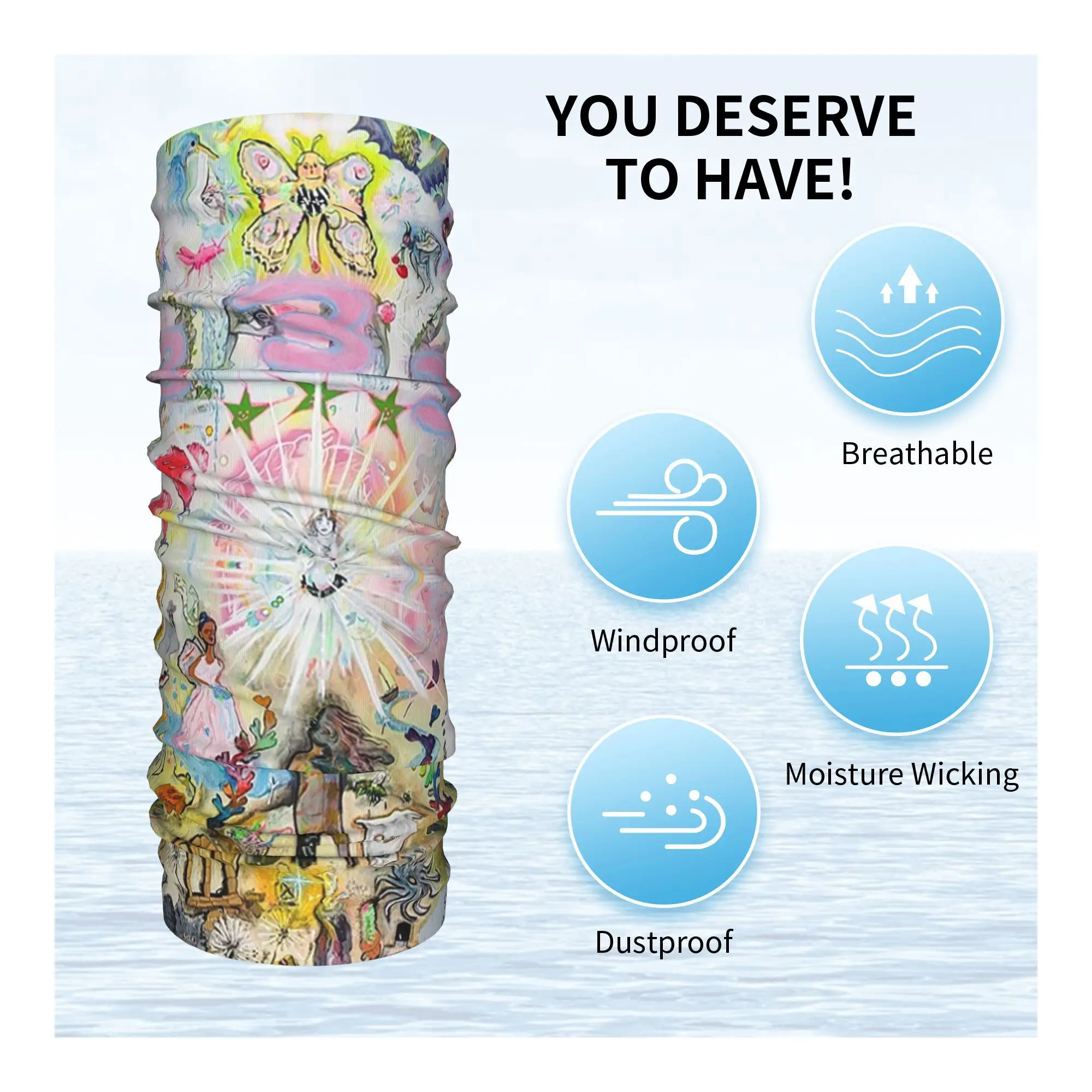 Drain gang bladee 333 album cov Bandana Neck Gaiter Printed Wrap Scarf Multifunction Cycling Scarf Hiking Fishing