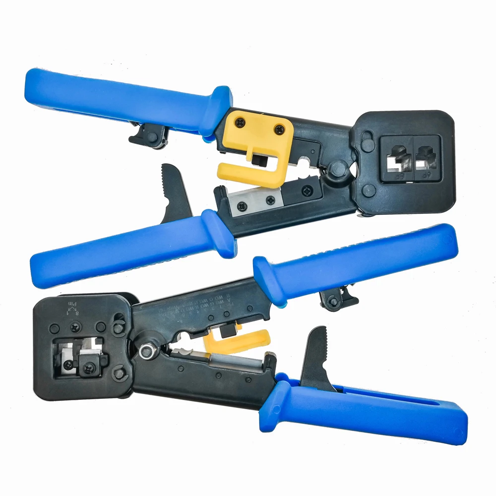 Mạng Kìm RJ45 RJ11 Uốn Tóc Bồng Cáp Vũ Nữ Thoát Y Crimper RJ45 Nhấn Dòng Kẹp Kìm
