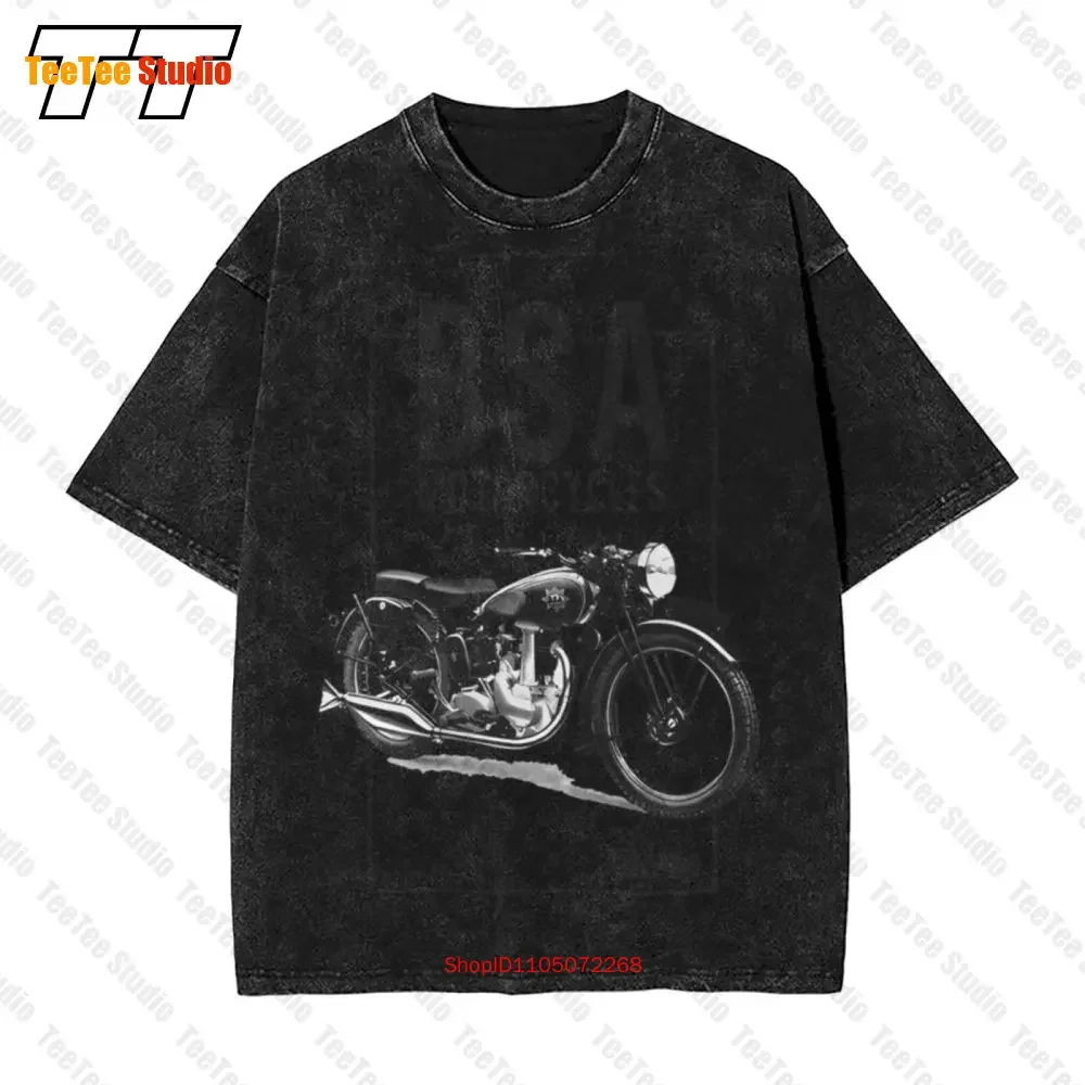 Bsa Motorcycles Empire Star Grey Vintage Oversized T-Shirt RA2A