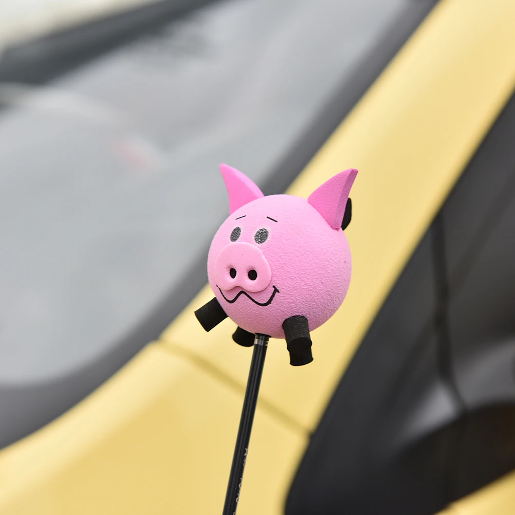 Kawaii Pig Eva Decorative Car Antenna Topper Balls Pink Fashion Women Car Inner Accssories