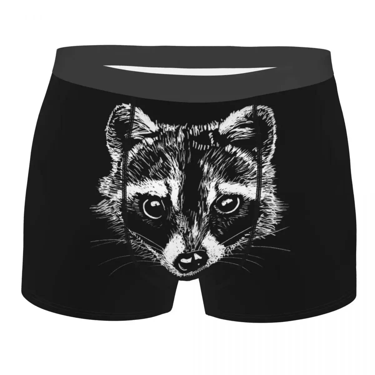 Raccoon Face Underwear Men Sexy Print Customized Boxer Briefs Shorts Panties Soft Underpants