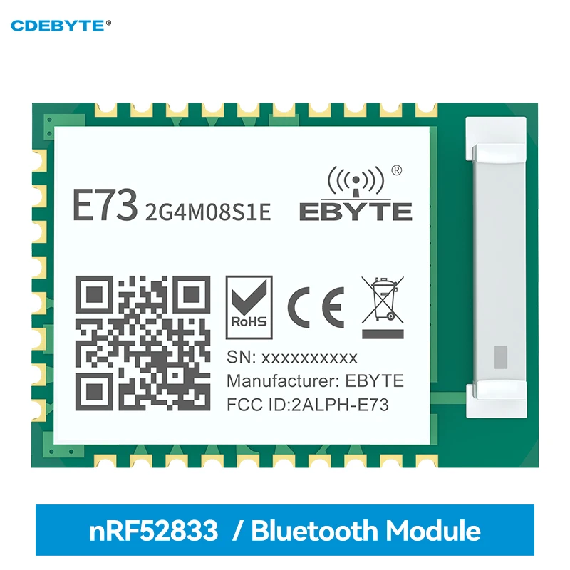 Módulo inalámbrico multiprotocolo SoC nRF52833 BLE 5,1 Zigbee, de pequeño tamaño, E73-2G4M08S1E Rf, módulo de comunicación IOT