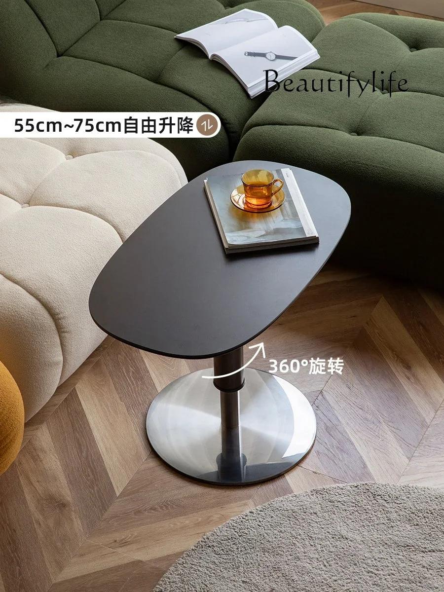 

muebles para hogar Nordic Light Luxury Adjustable Coffee Table Italian Minimalist Sofa Side Table Modern Minimalist Stone Plate
