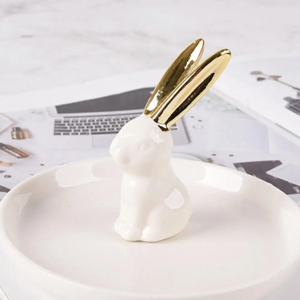 Mini Ceramic Animals Figurines Miniature Rabbit Cat Llama Pineapple Statue For Tabletop Mantel Desk Shelf Decor Bunny Decoration