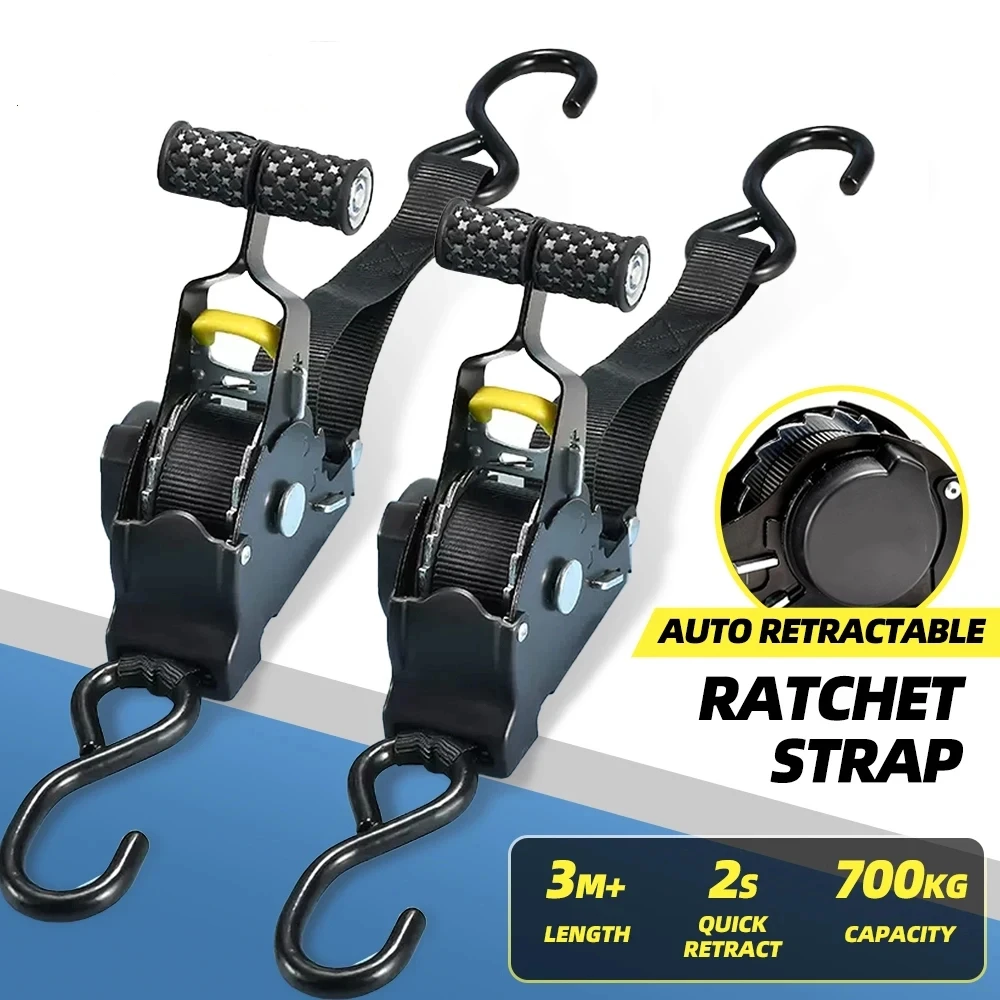 Strap Ratchet Tensioner Belt For Motorcycles Ratchet Strap For Car Auto Straps For Cargo Tape Retractable Belts For Load Luggage
