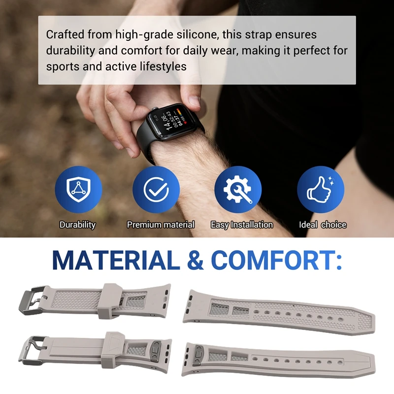 Strap For Apple Watch Band 49Mm Rubber Sport Bracelet Wristband Replacement Accessories