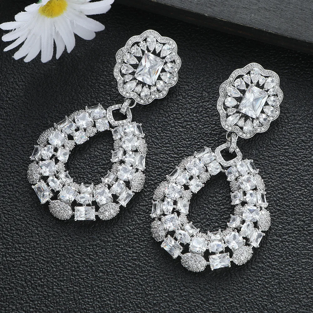 

HIBRIDE Gentle Fashion Round Dazzling Earrings Women's Clothing Jewelry for Everyday Dates Prom Holiday Travel Host Wedding E286