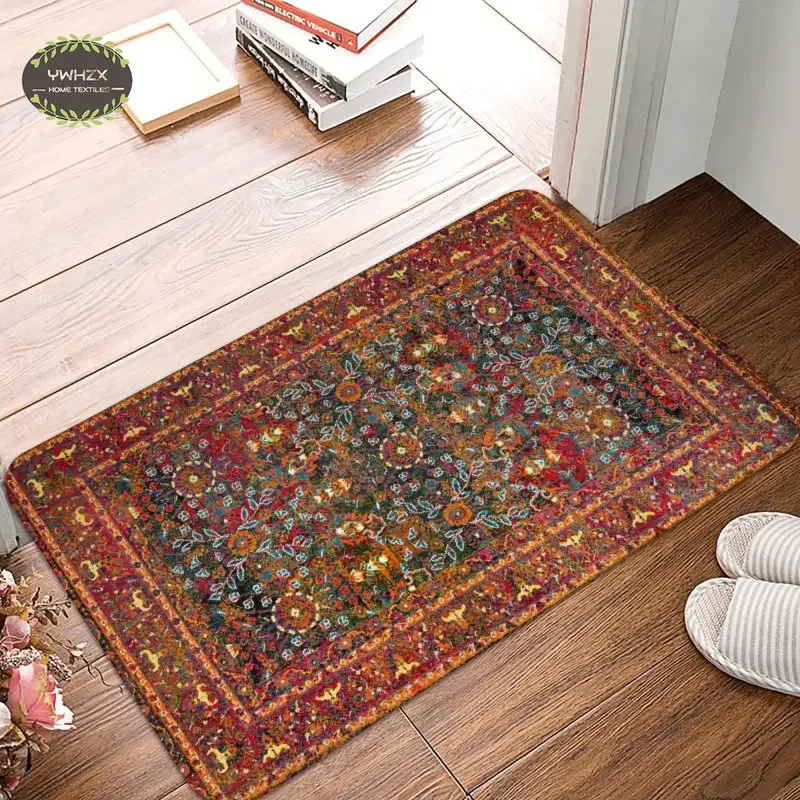 

Moroccan Ethnic Carpet Home Decor Anti-Slip Flannel Kitchen Bath Living Room Rugs Entrance Door Hallway Mats Welcome Doormat