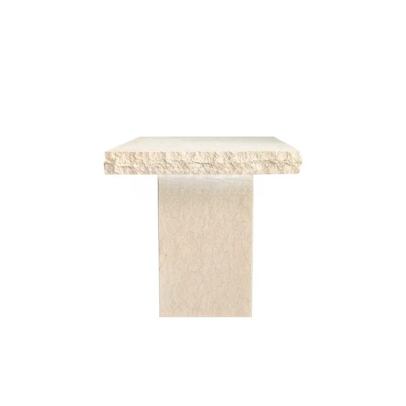 A French white small coffee table marble edge square small table living room sofa stone corner table