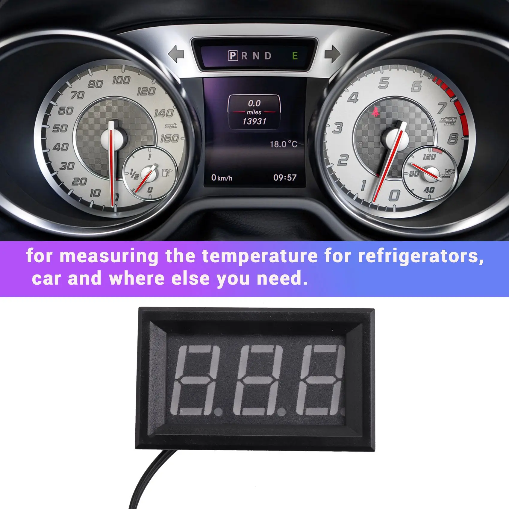 DC 5 - 12 V - 50 - 110 degree C Digital thermometer Thermometer Refrigerator Temperature detector with probe [parallel imported