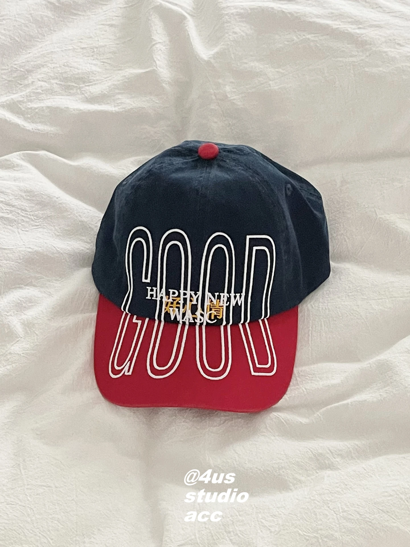 

Soft top color matching cap women's versatile niche embroidery trendy baseball cap men show small face