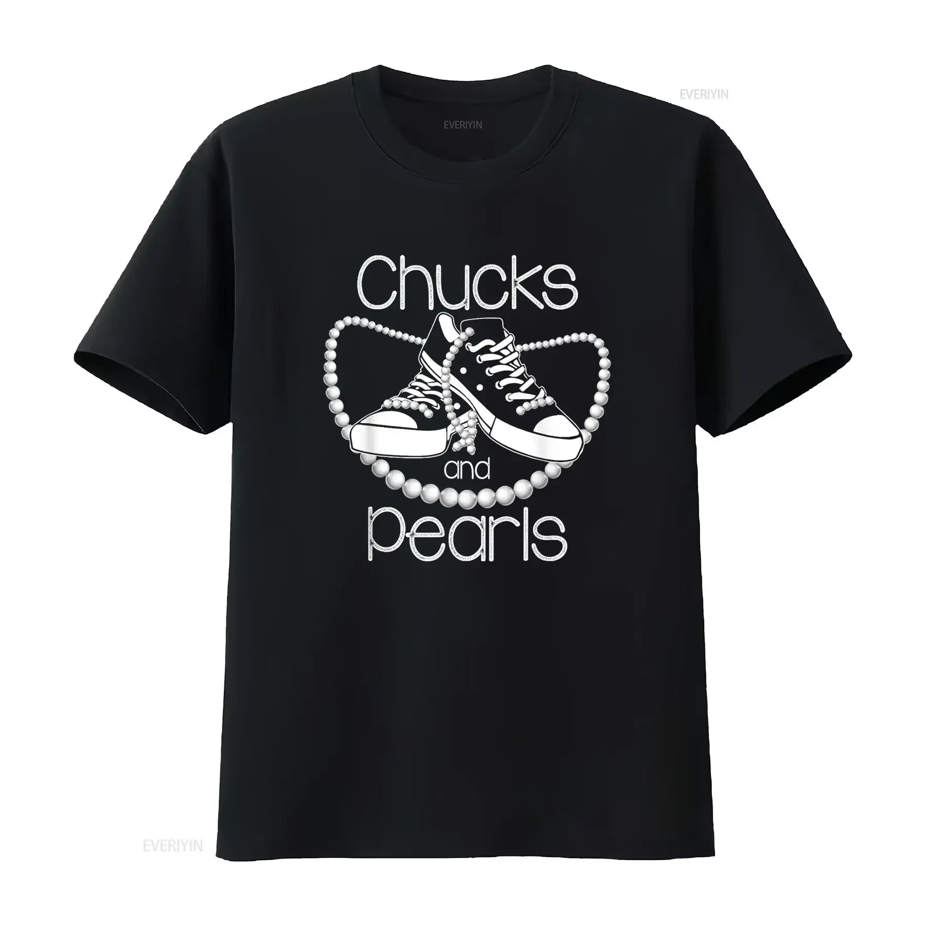 9ine9 Chucks and Pearls T Shirt vintage Washed streetwear fashion Soft Stylish homme Breathable Stretched graphic Comfortable