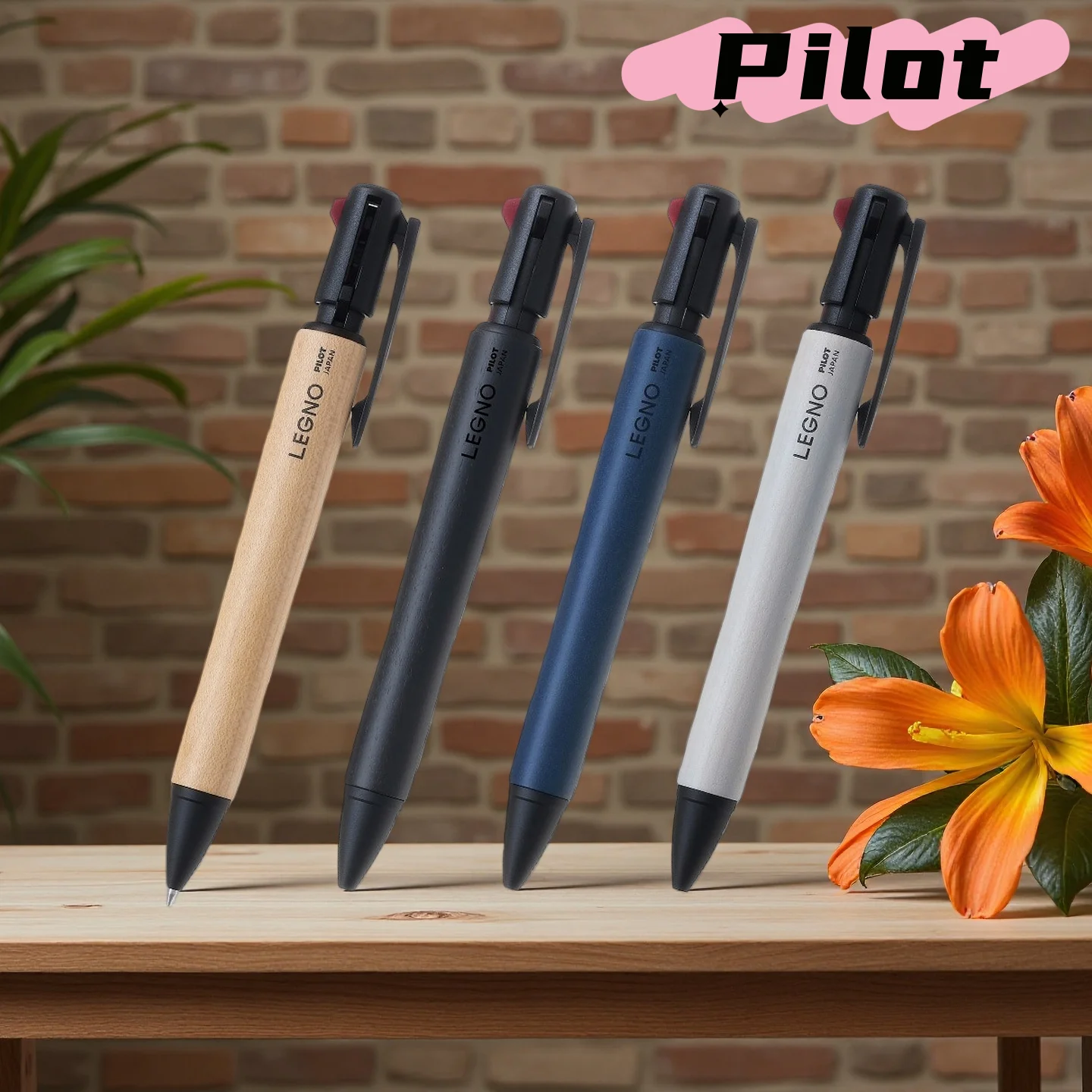 

Japan Original Pilot New LEGNO 2+1 Multi Functional Ballpoint Pen Wooden Handle Pole & Mechanical Pencil Business Office Oil Pen
