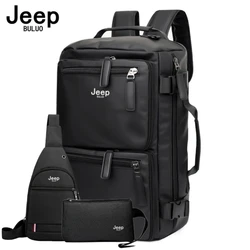 JEEP BULUO Brand Big Size Men Backpacks Large Capacity outdoor Riding Travel bag Black Nylon Waterproof  New