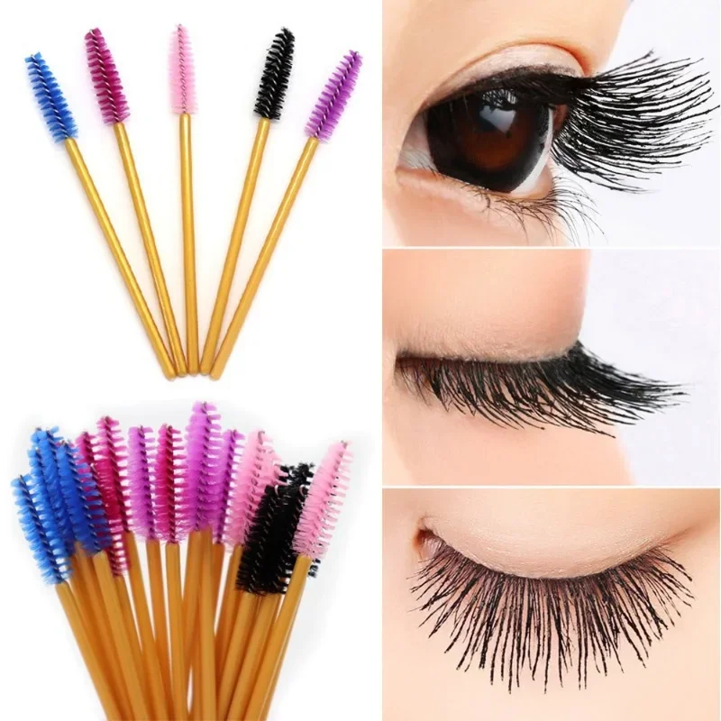 Brosses à cils de poulet, brosse cosmétique, baguettes de mascara, outil d'extension de cils, Végét, outils de maquillage, paquet de 100 pièces