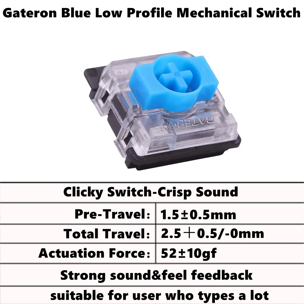 Gateron-Interruptor de perfil bajo para teclado mecánico, accesorio de 3 pines para Air75, Nuphy, ultradelgado, Ultimate, Air60, K1, K3, K7, KS27, KS33, rojo, azul, marrón