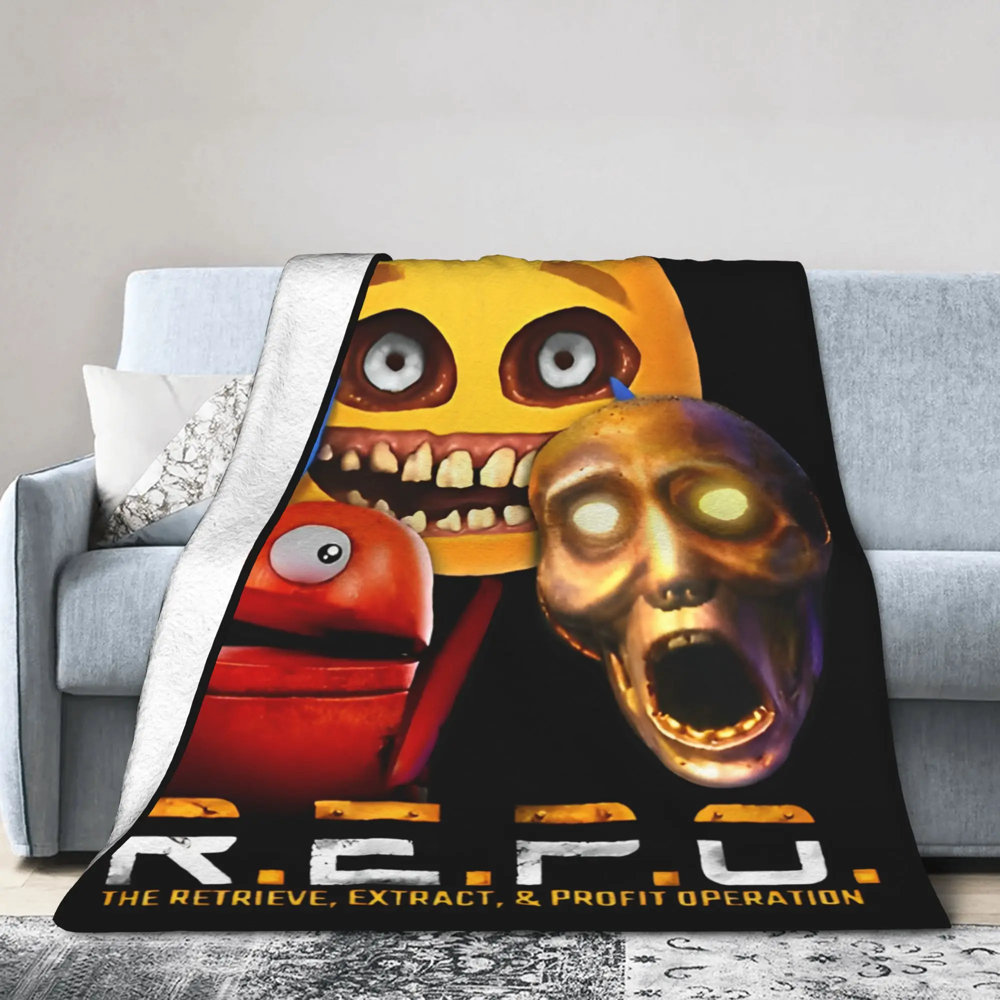 R.E.P.O Artistic Figures of Inspiration Flannel Blankets Hot Game Repo Robot Funny Throw Blankets Bedspread 125*100cm Ultra-Soft