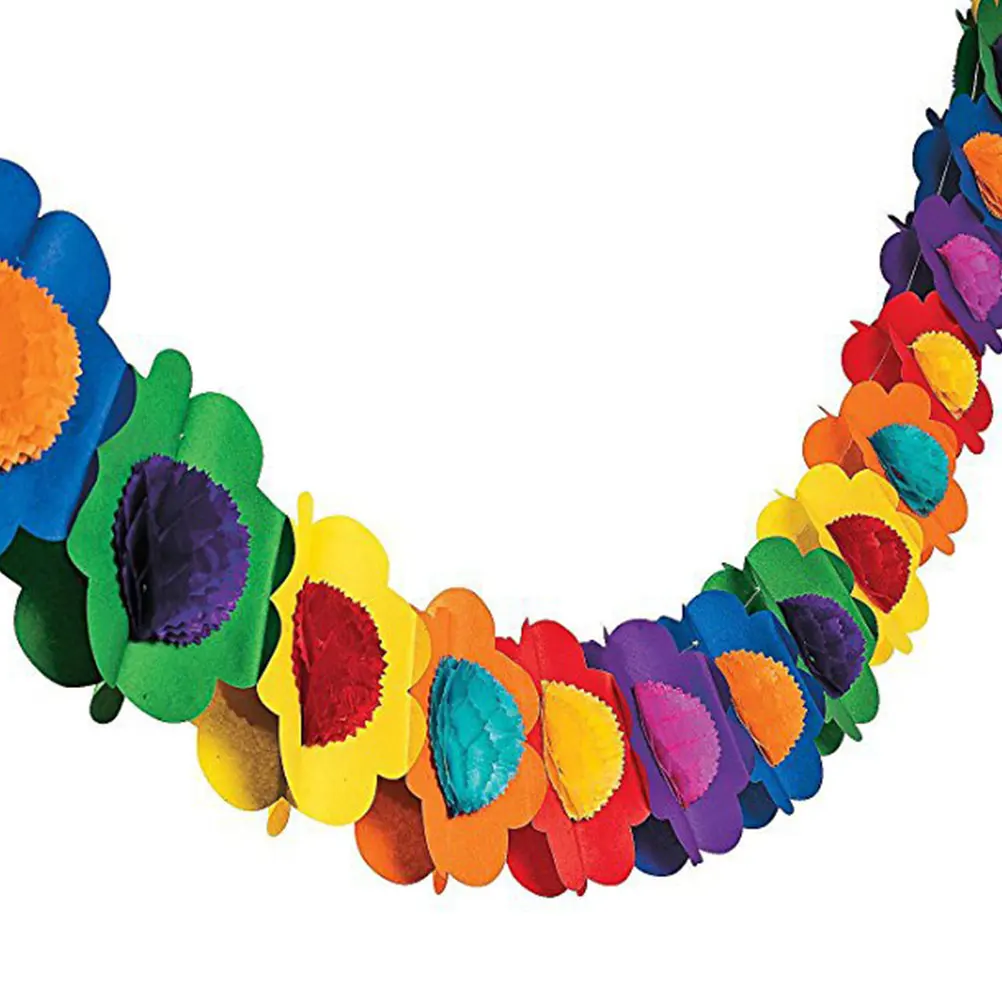 

Three Dimensional Paper Pull Flower Banner Birthday Decoration Party Supplies Bunting Flags Celebration Garland