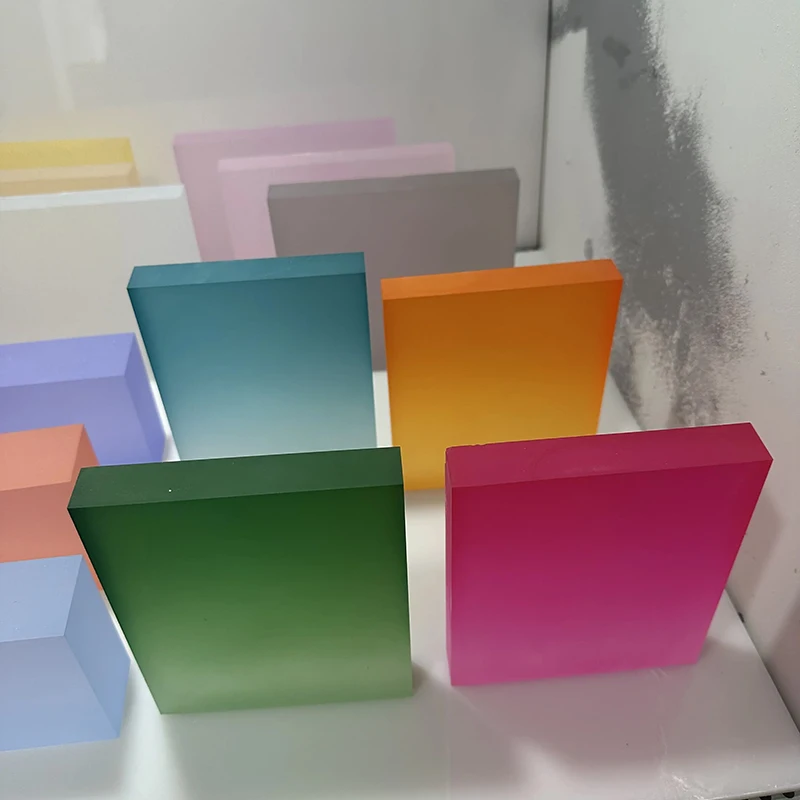 Frosted Acrylic Crystal Block Gradient Solid Base Light Guide Plate, Jewelry Ornament Display Photo Prop Photography Stand