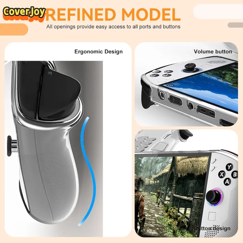 حافظة CoverJoy شفافة لهاتف Lenovo Legion Go S غطاء حماية ناعم من مادة TPU مقاوم للصدمات وغطاء وحدة تحكم ألعاب مريح