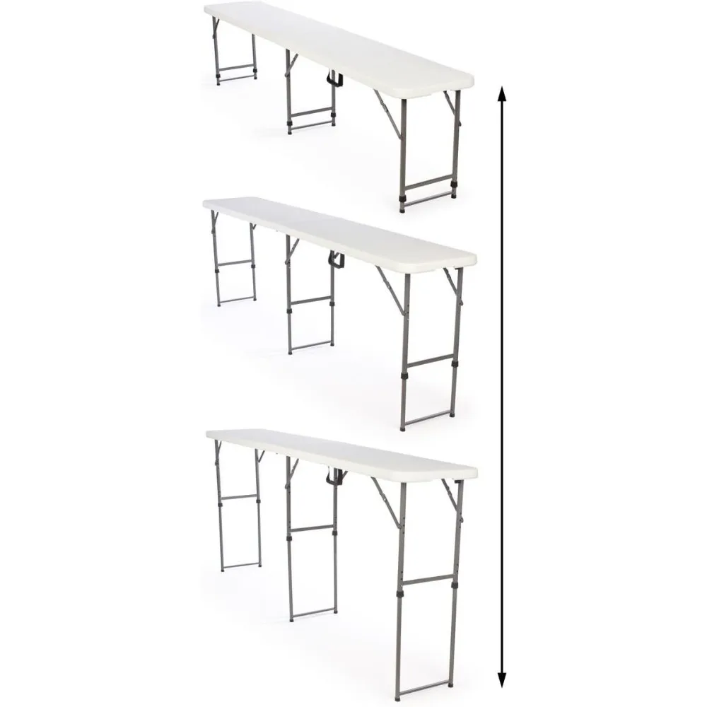 Stoły składane z regulacją wysokości do przenośnego użytku na trzech różnych poziomach