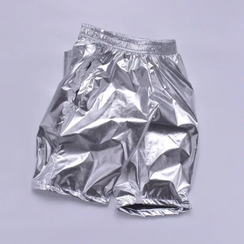 

Большие летние мужские свободные серебряные мужские шорты для выступлений на сцене