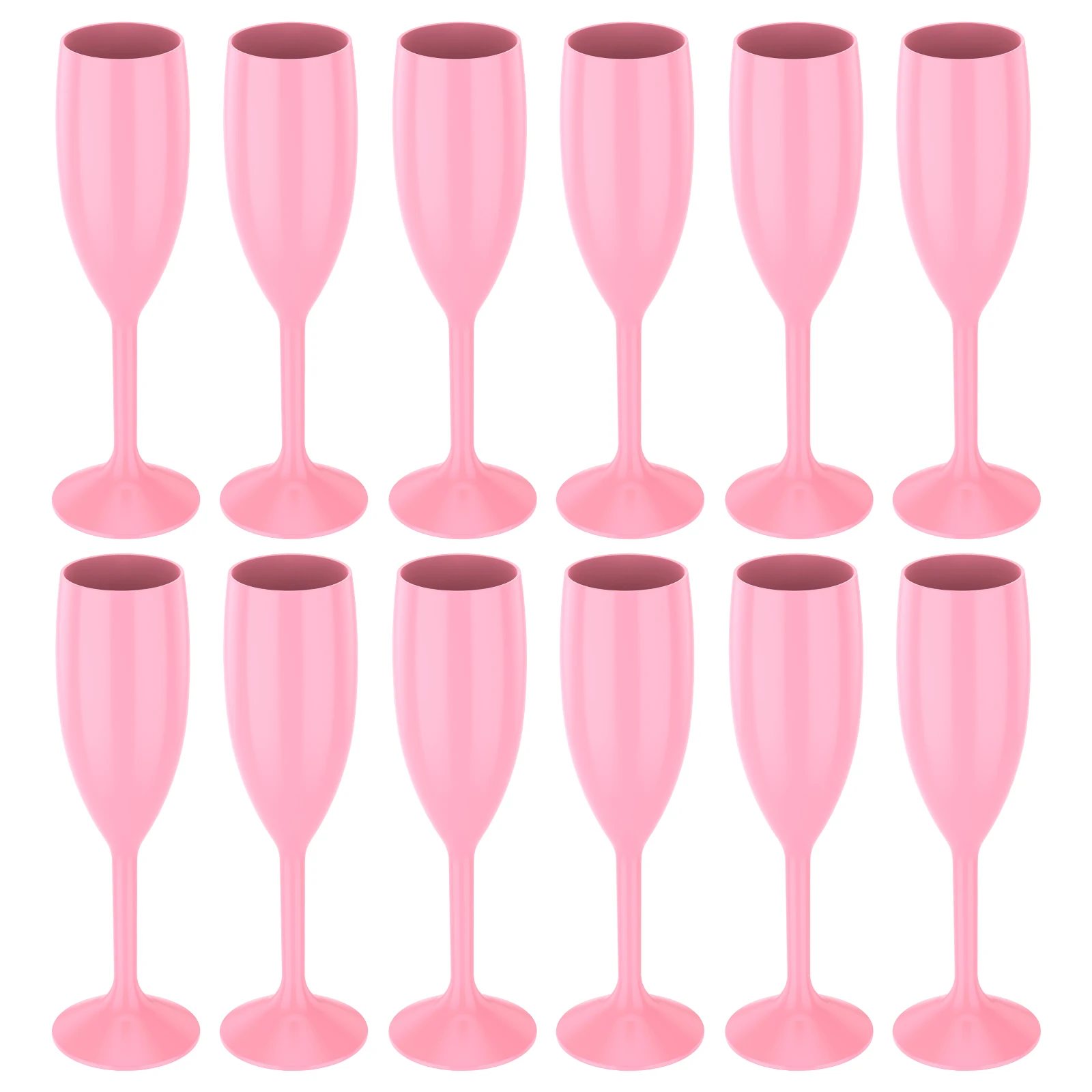 12 Pcs Champagne Flute Bulk 170ML/207ML Plastic Champagne Flutes Bar Goblet Toasting Drinking Cup for Anniversary Birthday Party