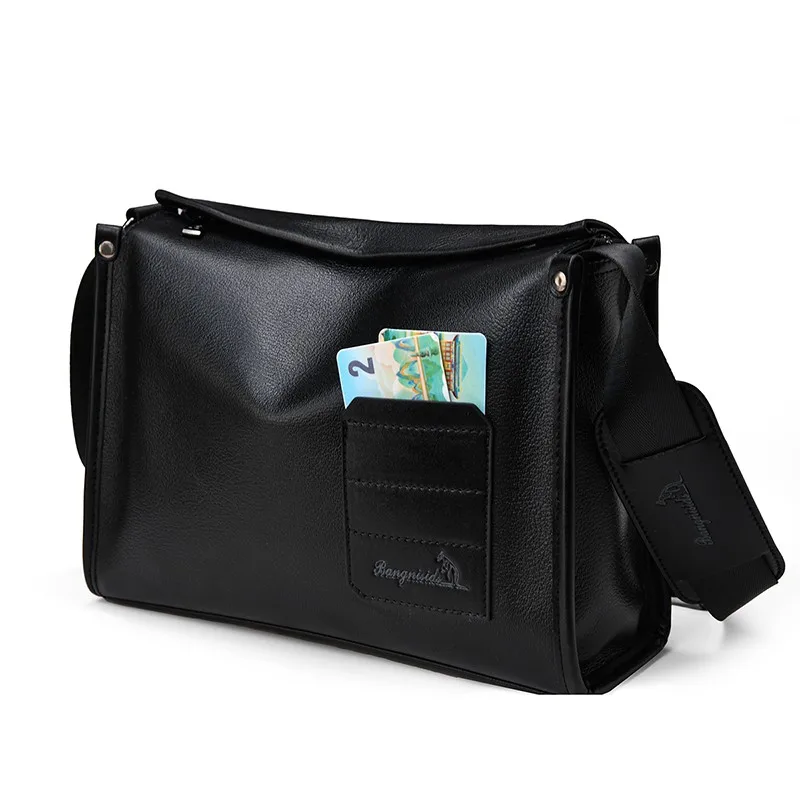 طبقة علوية من جلد البقر للرجال حقيبة كتف مفردة حقيبة كروس كلاسيكية غير رسمية حقيبة كروس كورية من الجلد المجنون 가방 sreка #2