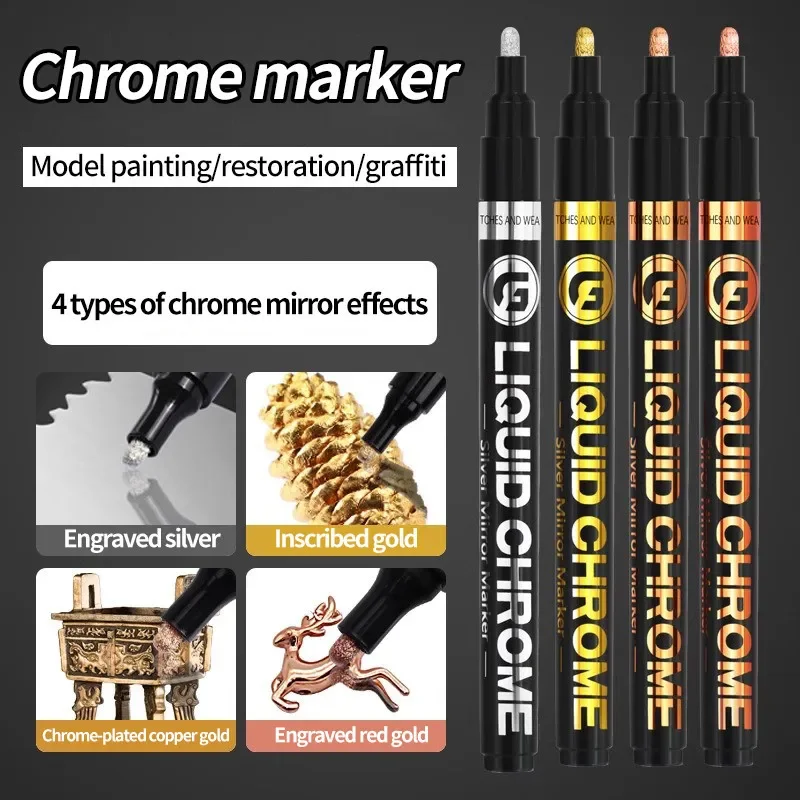 GN Chrome Paint Marker, 0.7/1/2/3mm, for Scratch Repair, Hardware Restoration & Art Creation