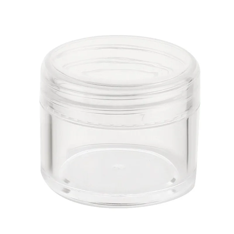 15/20/30 جرام صندوق كريم شفاف PS إعادة الملء الجرار زجاجة مستحضرات التجميل علبة التعبئة والتغليف السفر زجاجات إعادة الملء عرض المجوهرات