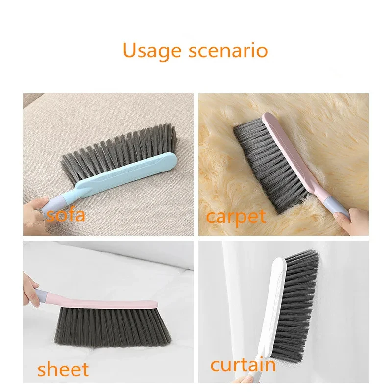 Household Bedroom Cleaning Bed Sweeping Brush Artifact Long Handle Sofa Carpet Dusting Soft Bristle Brush Cute Bed Broom