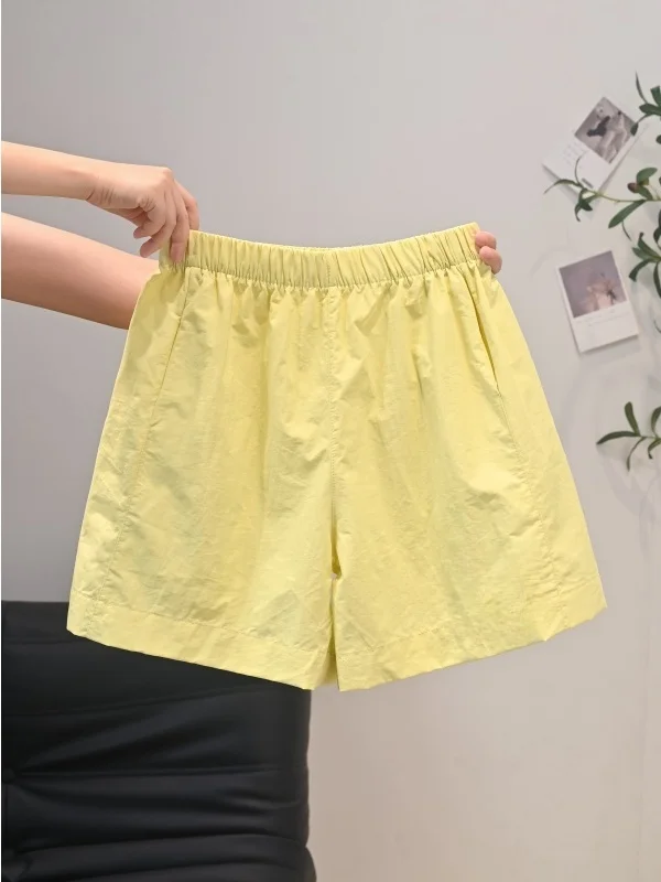 

American Dopamine Nylon Quick Dry Shorts Women's Summer 2026 Trend Loose Casual Pants High Waist Straight Leg