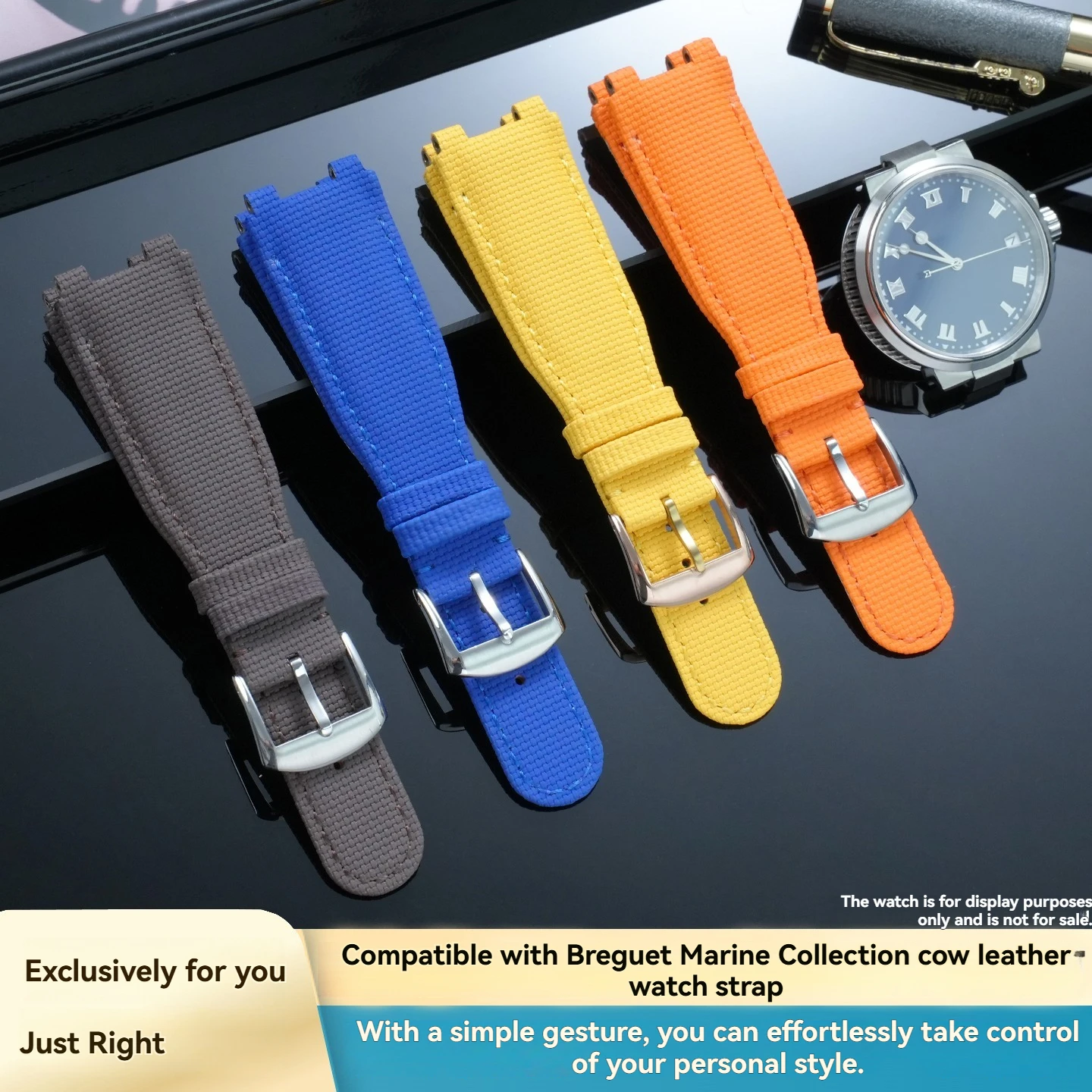 For Breguet 5517 and 5527 Marine Watch Straps: High-quality FMK-weave textured water-resistant fluorocarbon rubber straps
