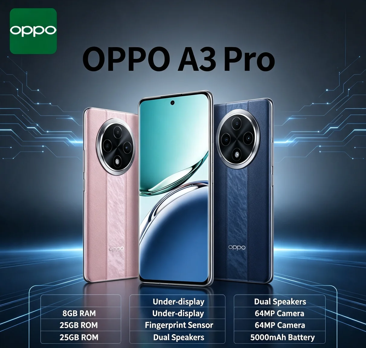 2026 new OPPO A3Pro 5G Smartphone6.7' Eye-Care Display 5000mAhBattery 67W SUPERVOOC Fast Charge AI Dual Camera Dual SIM Unlocked