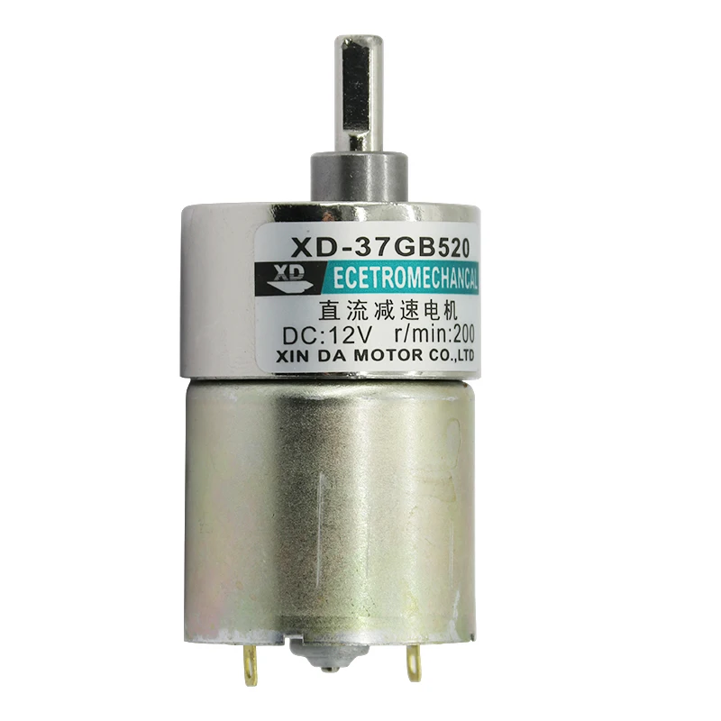 12V/ 24V 10W XD-37GB520 Miniature Gear DC Geared Motor Low Speed High Torque Adjustable speed adjustable direction