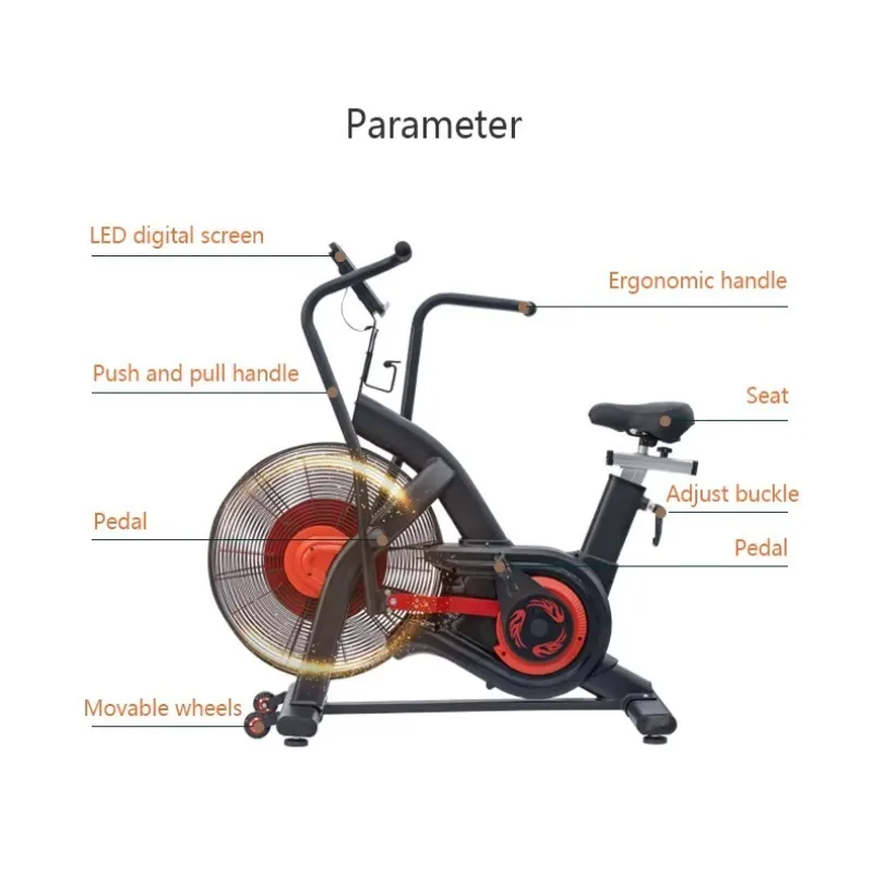 

Upright Fan-Driven Air Bike - Indoor Stationary Bicycle for Fitness Training & Exercise Sessions