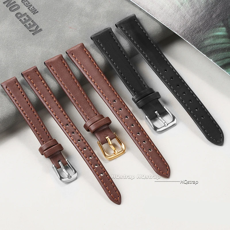 PU Leather Ultra-Thin Soft Watchband for Seiko Men Women Black Brown Watch Strap Bracelet for Rolex 8mm 10mm 12mm 14mm 16mm 18mm