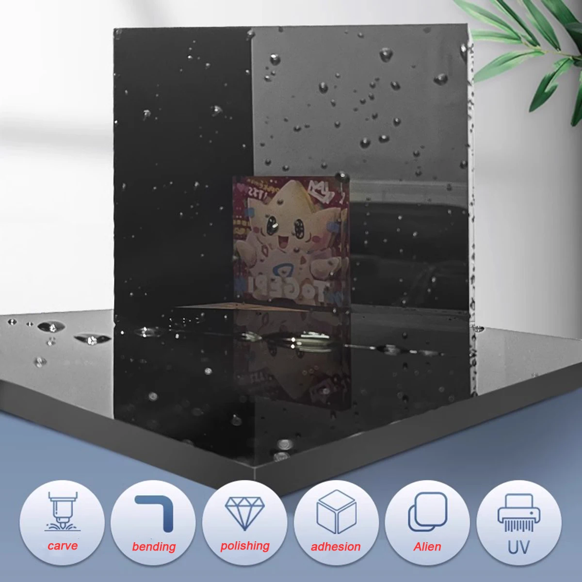 Mirror Light Black Acrylic Board Can Reflect Sheet Methacrylate Plate Custom