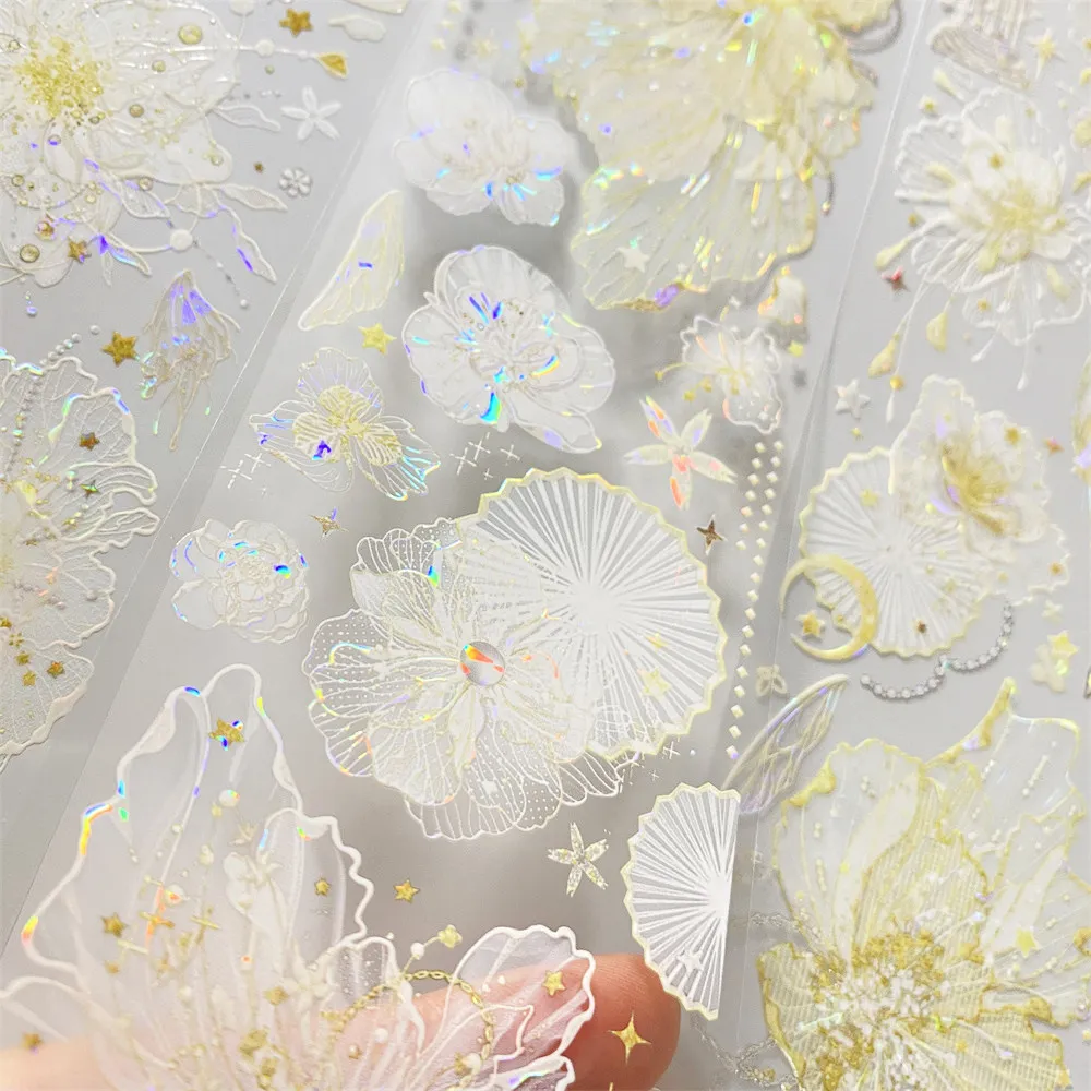 

Декоративная лента Washi G89 с легким тканым узором MOODTAPE, полупрозрачная, с цветочным антикварным орнаментом, для скрапбукинга и коллажей