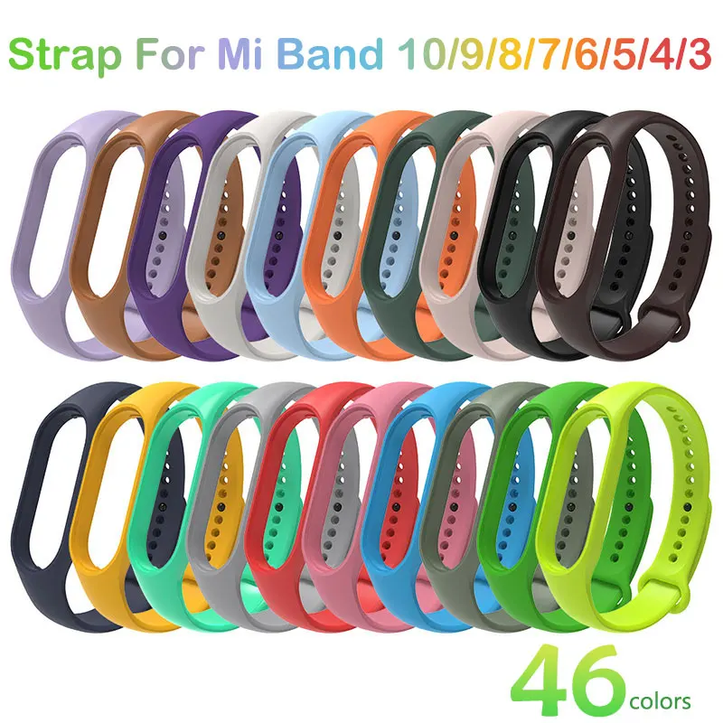 Nuovo braccialetto a 44 colori per Mi band 6 5 Accessori cinturino Sport Silicone mi band 4 3 Cinturino di ricambio per Xiaomi Mi band 7 8