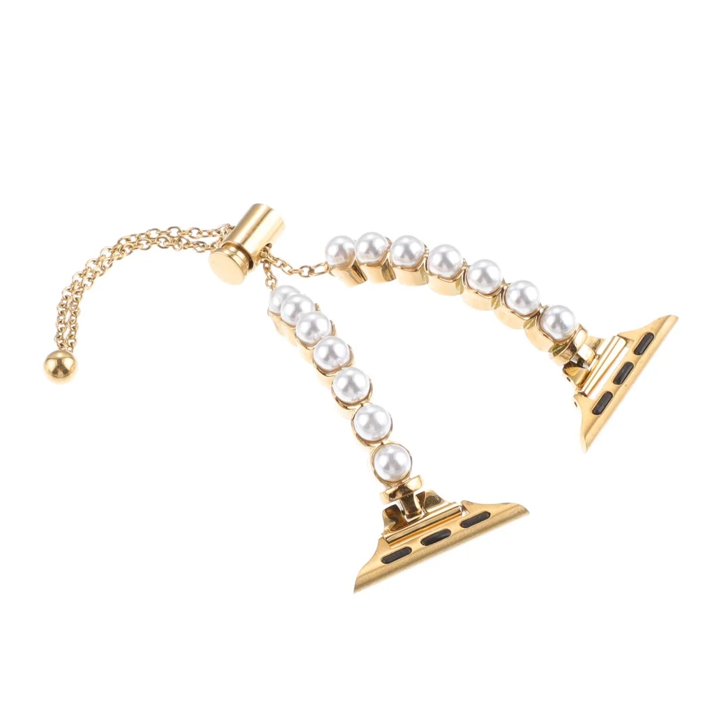 Pearl Stainless Steel For Apple Watch Ultra 2 1 49mm Metal Correa Bracelet For Iwatch Series 9 8 7 6 5 SE 45MM 41 42 44MM 38MM