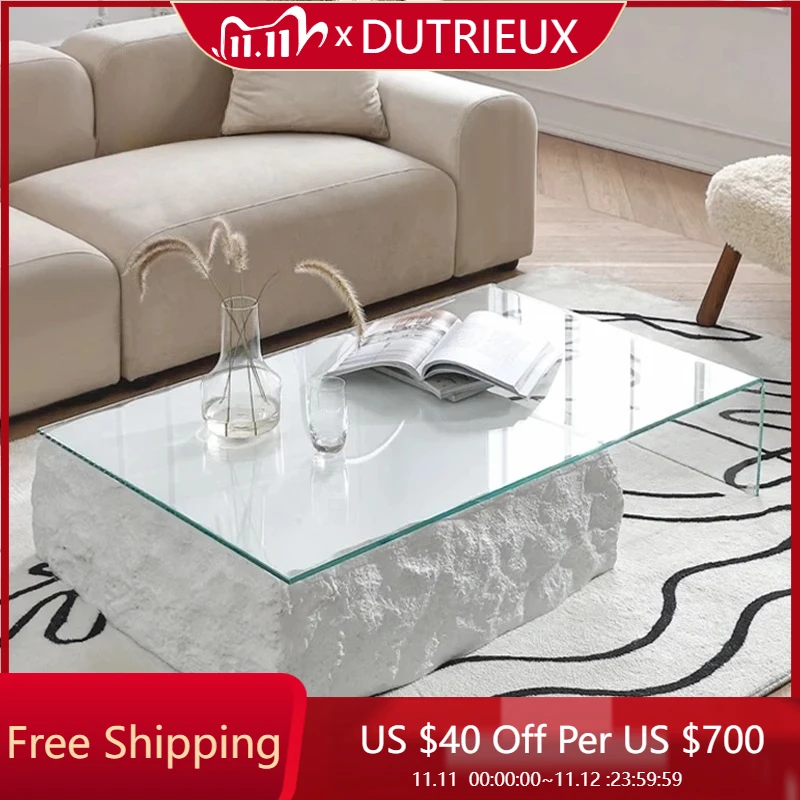 

Glass Unique Coffee Table Aesthetic Minimalist Designer Adjustable Coffee Table Decoration Modern Mesa Auxiliar Home Furniture